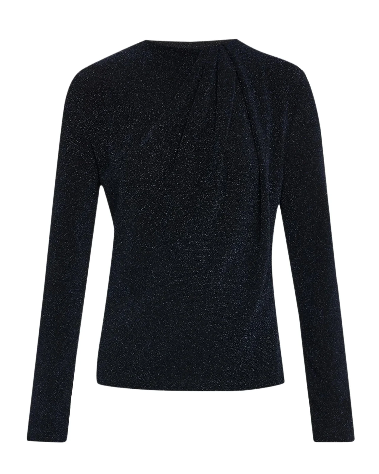 Vince Twist Mock-Neck Metallic Top