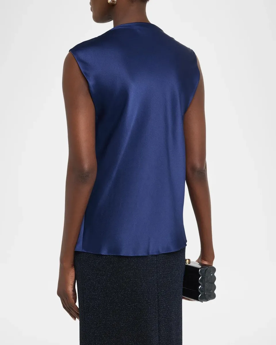 Vince Bias Twist Shoulder Cowl-Neck Silk Blouse | Thumbnail 3 Vince Bias Twist Shoulder Cowl-Neck Silk Blouse | Thumbnail 3