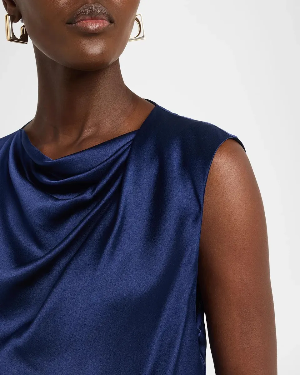 Vince Bias Twist Shoulder Cowl-Neck Silk Blouse | Thumbnail 5 Vince Bias Twist Shoulder Cowl-Neck Silk Blouse | Thumbnail 5