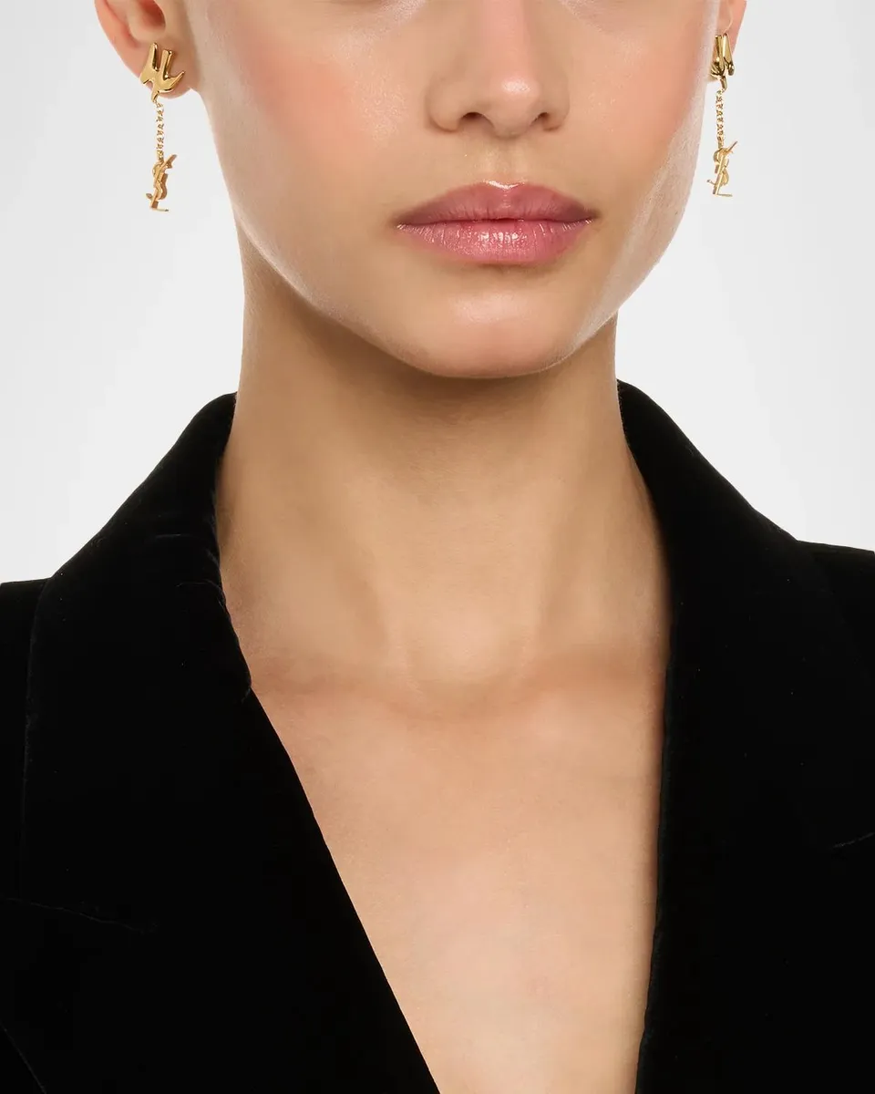 Saint Laurent YSL Pendant Dove Earrings | Thumbnail 2 Saint Laurent YSL Pendant Dove Earrings | Thumbnail 2