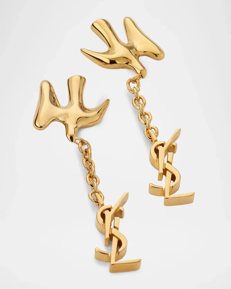 Saint Laurent YSL Pendant Dove Earrings | Thumbnail 3 Saint Laurent YSL Pendant Dove Earrings | Thumbnail 3