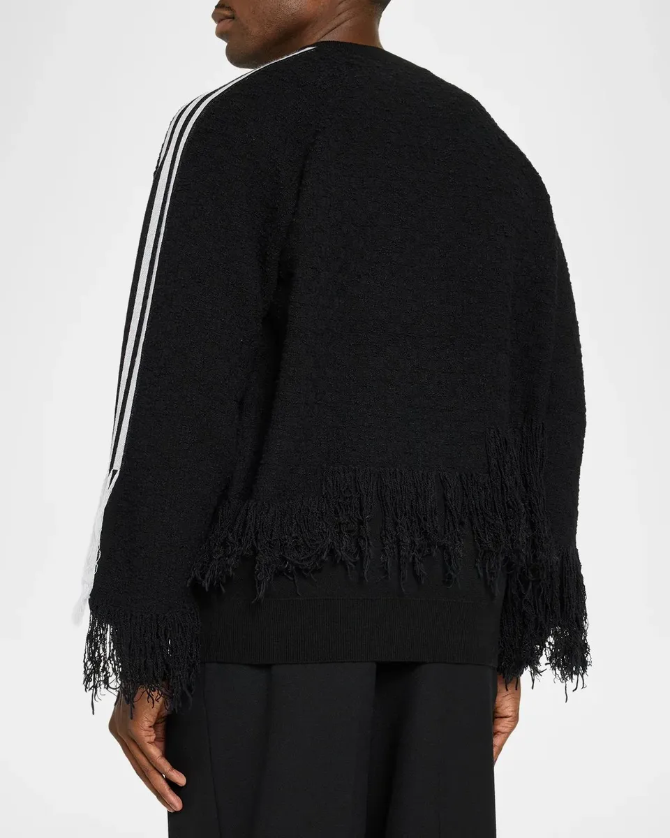 Adidas x Y-3 Men's 3-Stripes Fringy Wool Sweater | Thumbnail 3 Adidas x Y-3 Men's 3-Stripes Fringy Wool Sweater | Thumbnail 3
