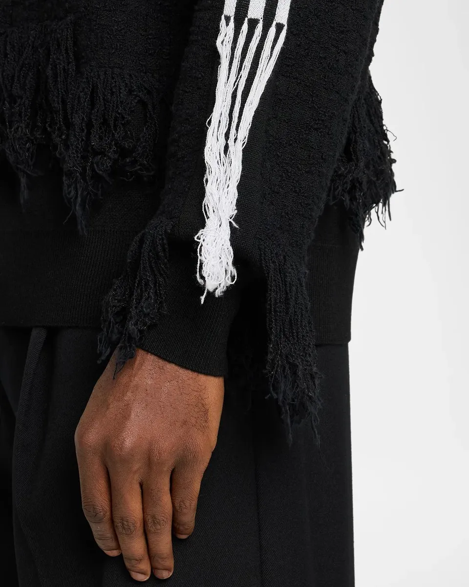 Adidas x Y-3 Men's 3-Stripes Fringy Wool Sweater | Thumbnail 5 Adidas x Y-3 Men's 3-Stripes Fringy Wool Sweater | Thumbnail 5