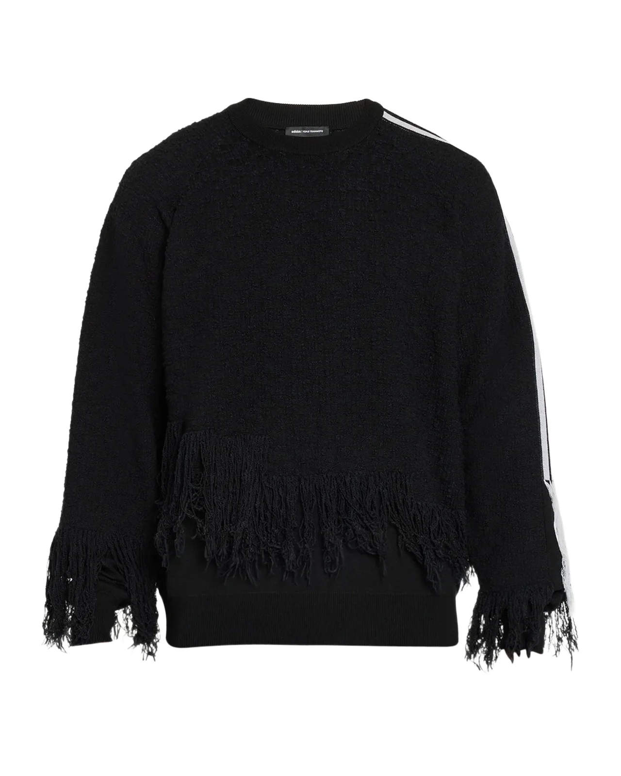 x Y-3 Men's 3-Stripes Fringy Wool Sweater x Y-3 Men's 3-Stripes Fringy Wool Sweater
