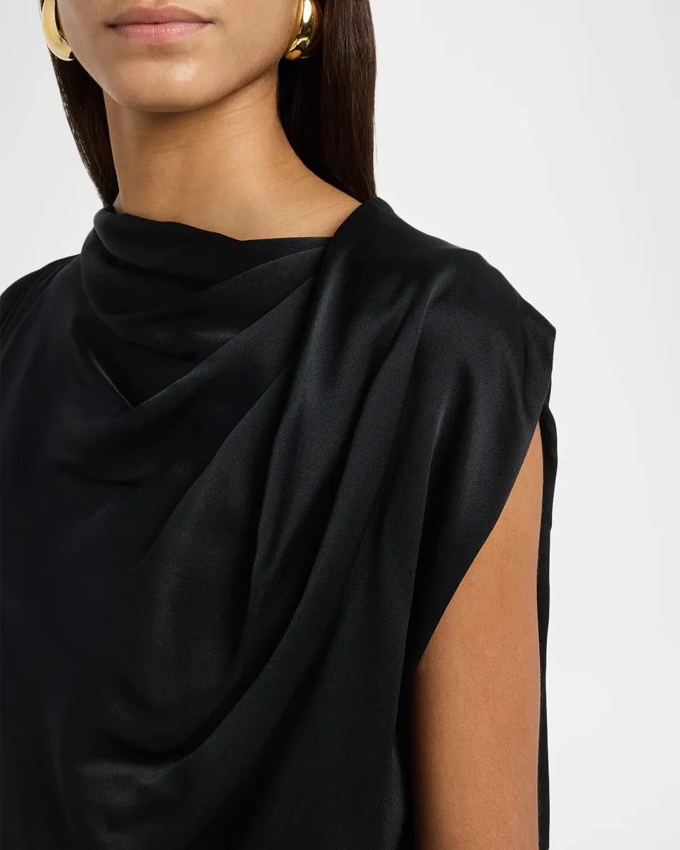Vince Bias Twist Shoulder Cowl-Neck Silk Blouse | Thumbnail 5 Vince Bias Twist Shoulder Cowl-Neck Silk Blouse | Thumbnail 5