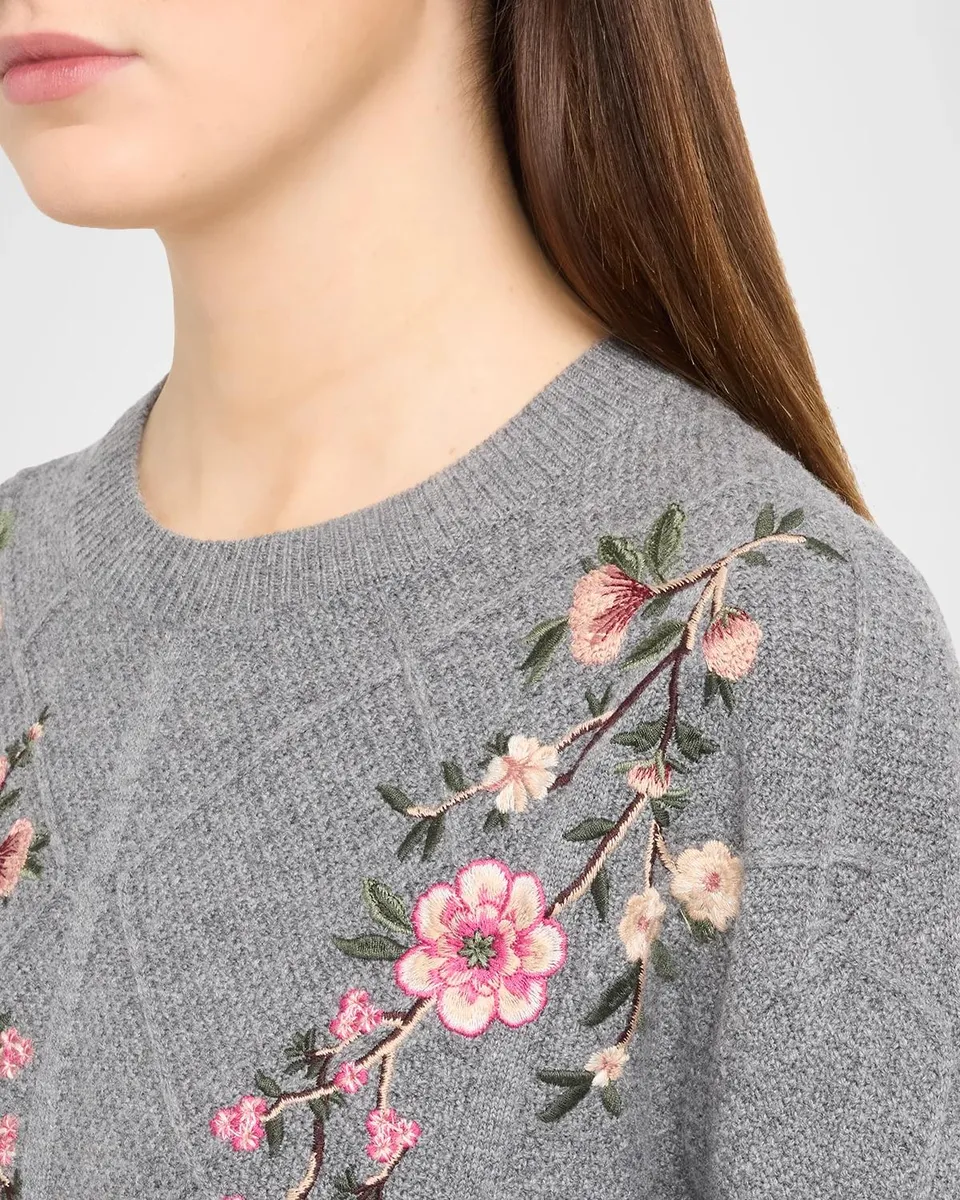 Johnny Was Embroidered Cable-Knit Sweater | Thumbnail 5