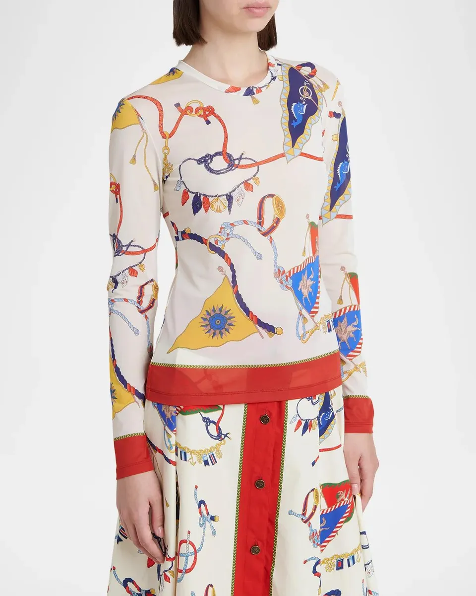 Etro Nautical-Print Jersey Long-Sleeve Top | Thumbnail 4 Etro Nautical-Print Jersey Long-Sleeve Top | Thumbnail 4
