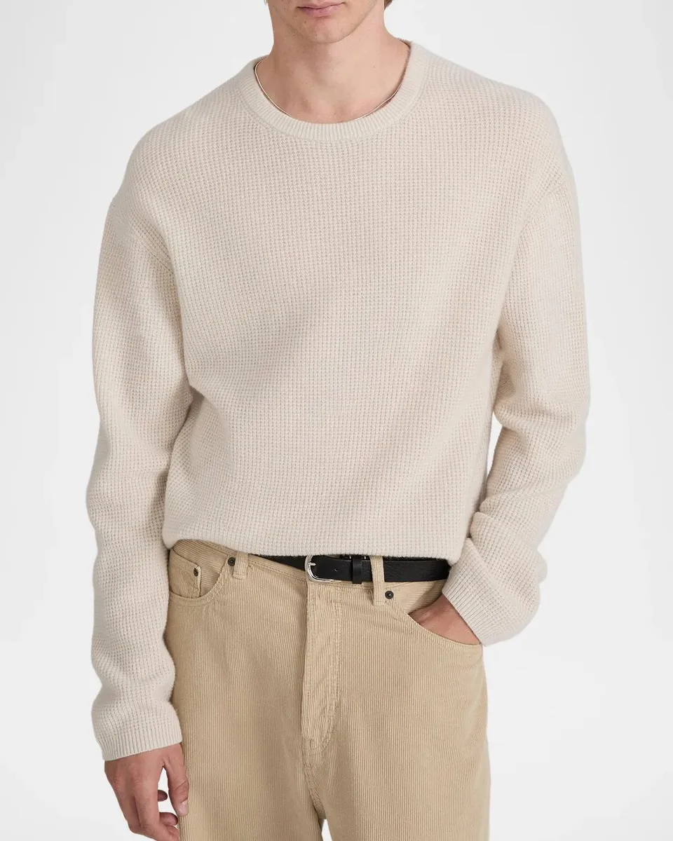 Frame Crewneck Waffle-Knit Wool-Cashmere Sweater | Thumbnail 4 Frame Crewneck Waffle-Knit Wool-Cashmere Sweater | Thumbnail 4