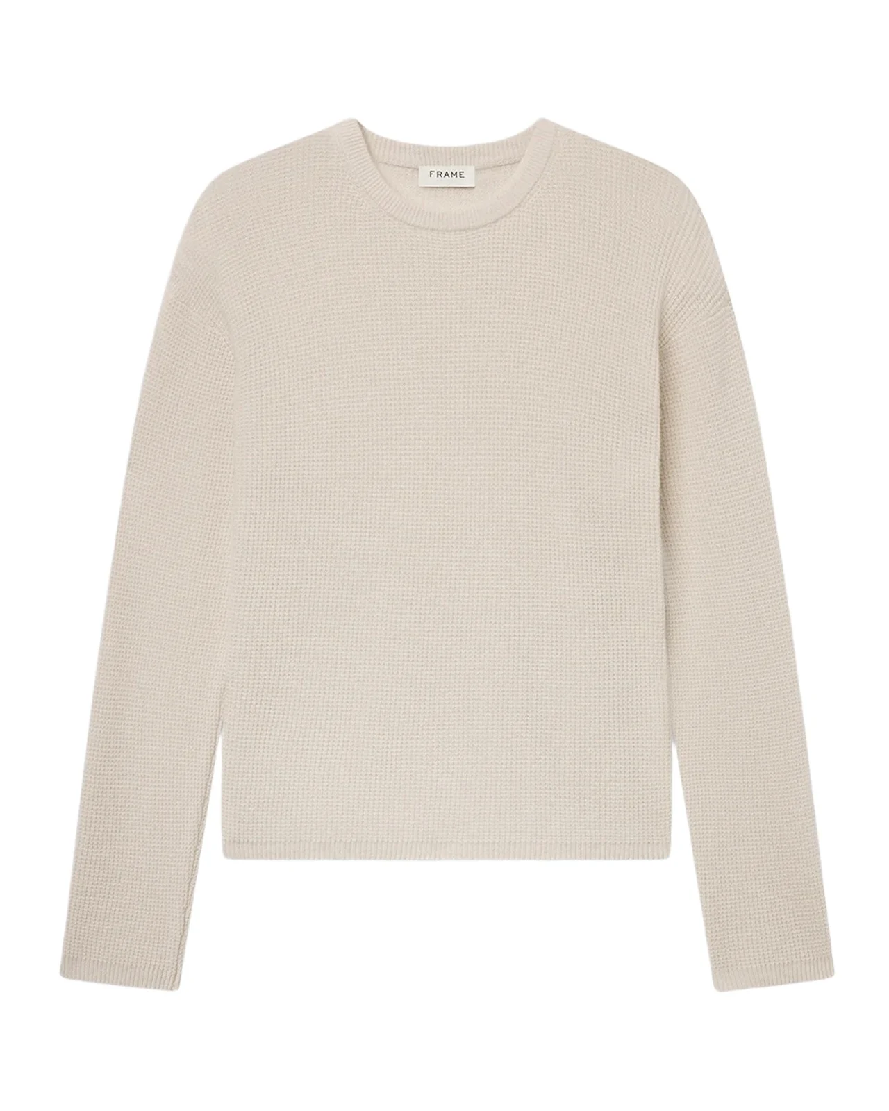 Frame Crewneck Waffle-Knit Wool-Cashmere Sweater