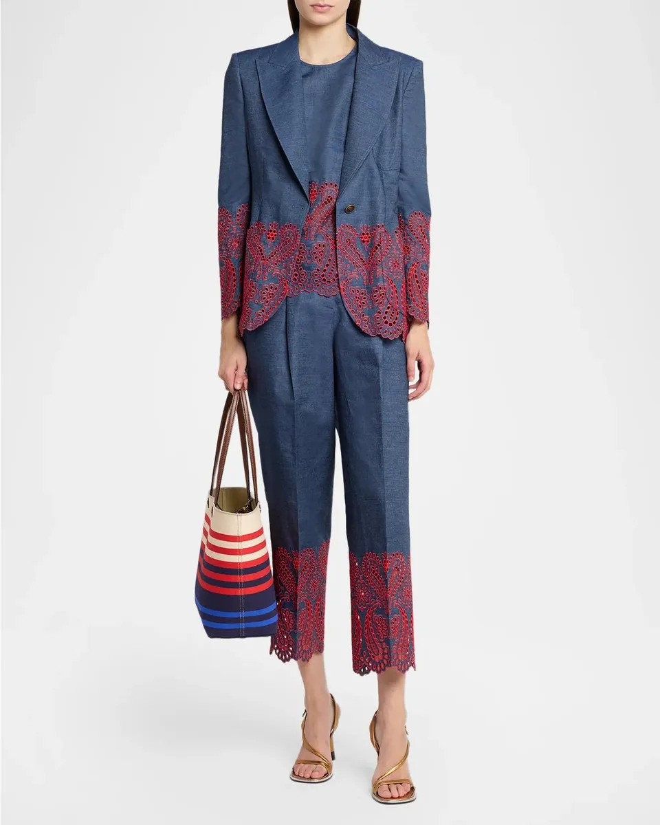 Etro Eyelet Embroidered Chambray Sleeveless Top | Thumbnail 2