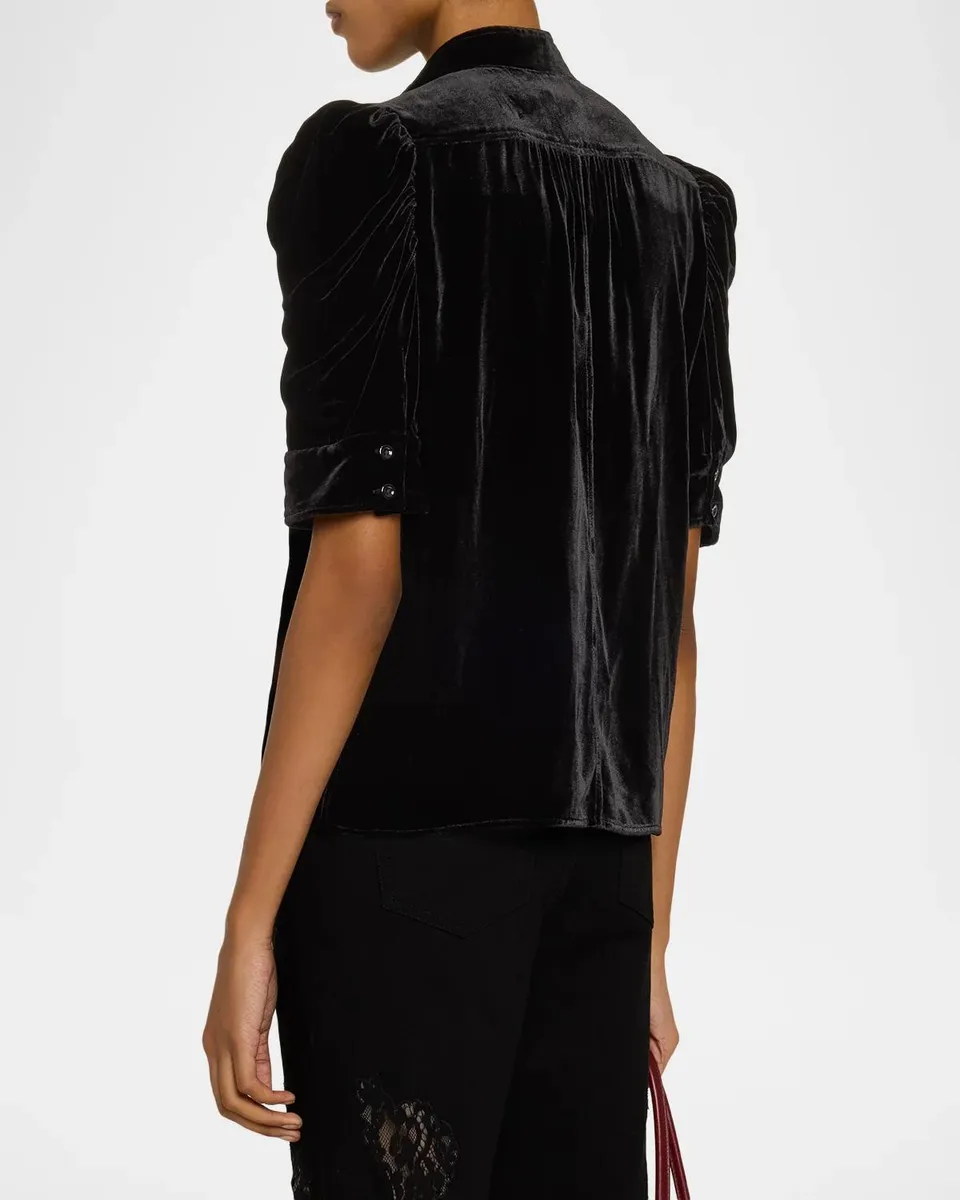 Frame The Gillian Velvet Top | Thumbnail 3 Frame The Gillian Velvet Top | Thumbnail 3