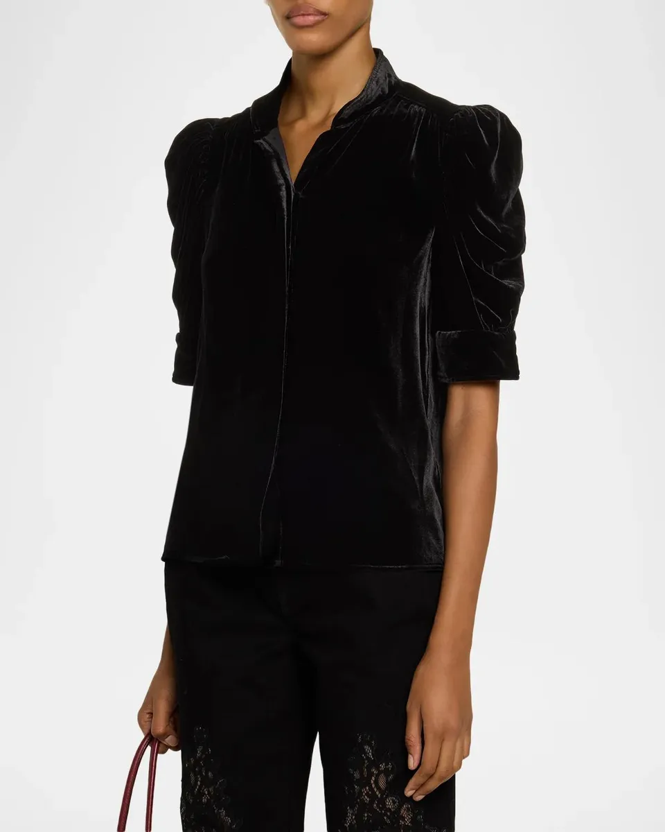 Frame The Gillian Velvet Top | Thumbnail 4 Frame The Gillian Velvet Top | Thumbnail 4