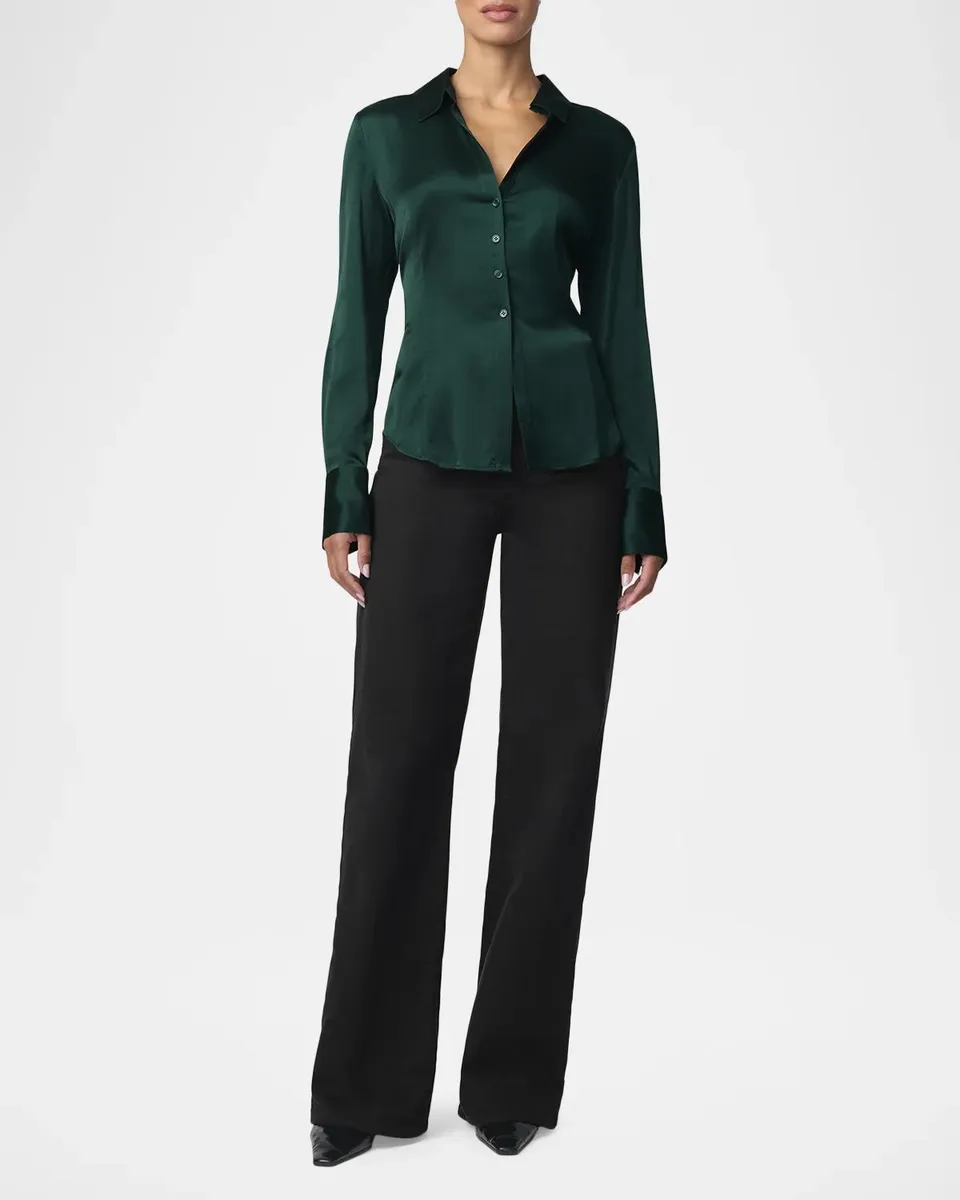 Joe's Jeans The Cora Satin Slim-Fit Shirt | Thumbnail 2 Joe's Jeans The Cora Satin Slim-Fit Shirt | Thumbnail 2