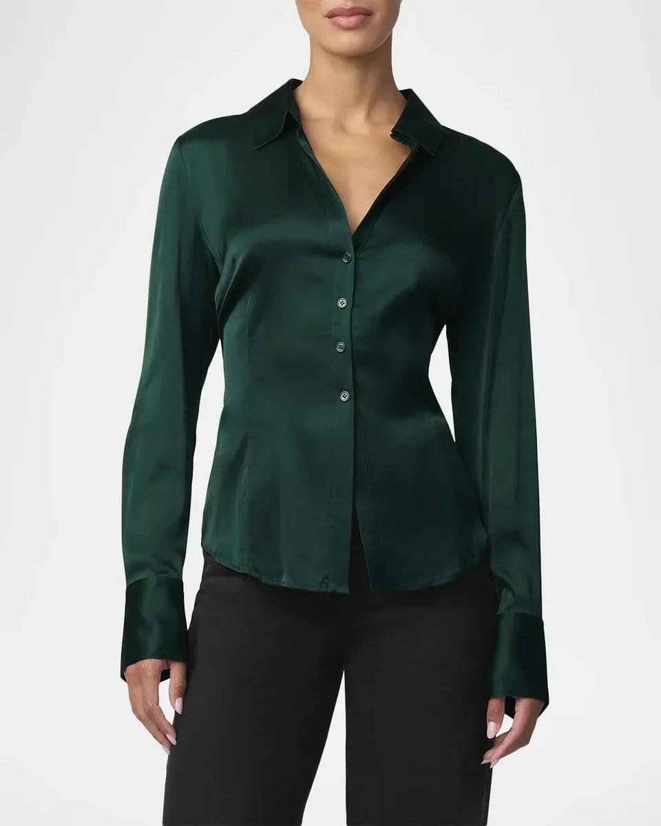 Joe's Jeans The Cora Satin Slim-Fit Shirt | Thumbnail 4 Joe's Jeans The Cora Satin Slim-Fit Shirt | Thumbnail 4