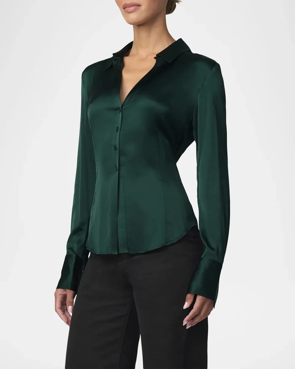 Joe's Jeans The Cora Satin Slim-Fit Shirt | Thumbnail 5 Joe's Jeans The Cora Satin Slim-Fit Shirt | Thumbnail 5