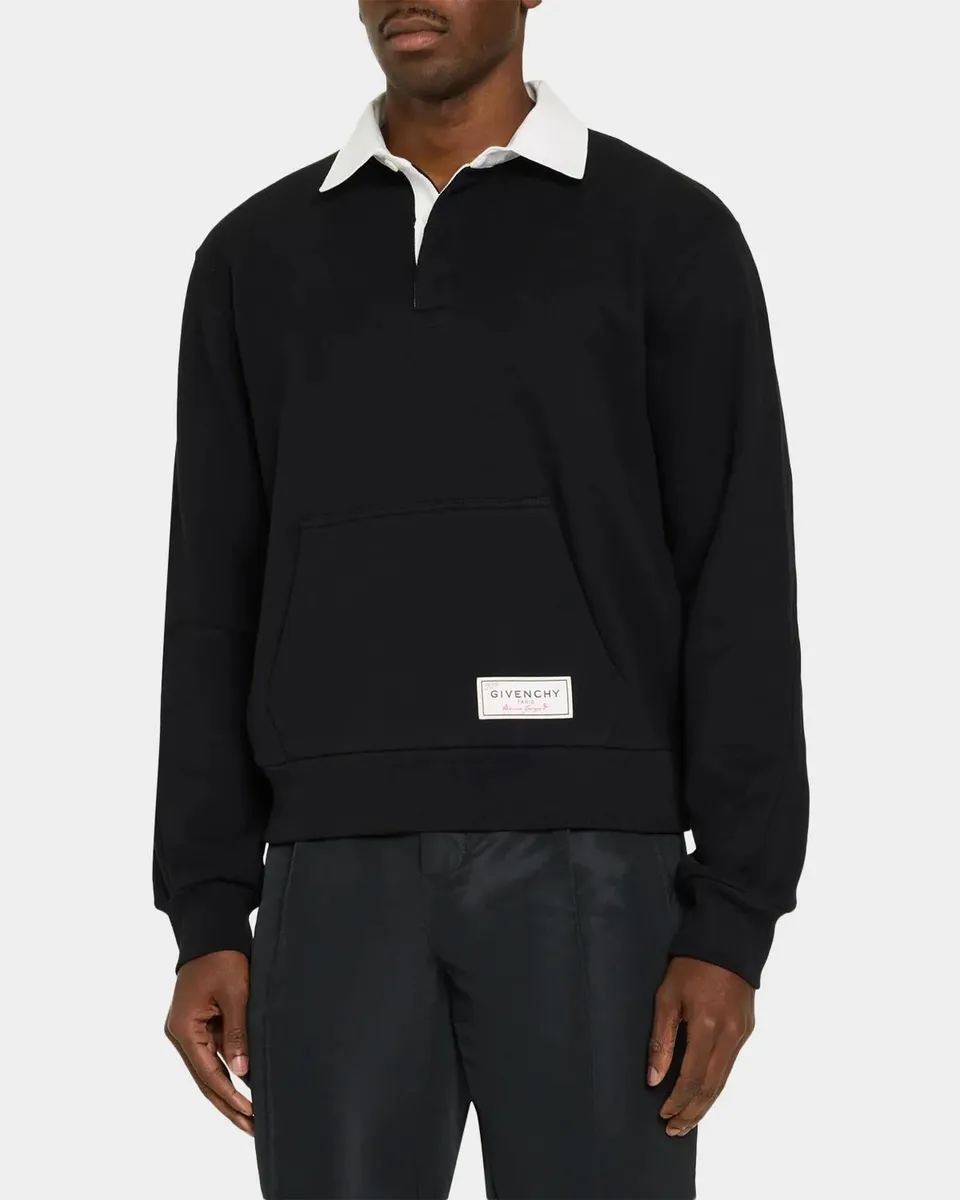 Givenchy Men's Coutoure Seam Polo Sweatshirt | Thumbnail 4