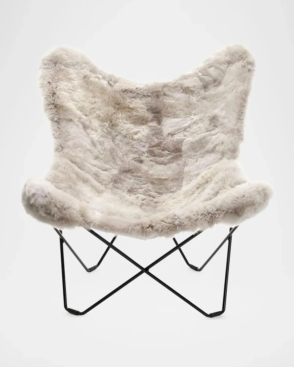 Weich Couture Alpaca Mariposa Alpaca Fur Steel Butterfly Chair | Thumbnail 2 Weich Couture Alpaca Mariposa Alpaca Fur Steel Butterfly Chair | Thumbnail 2