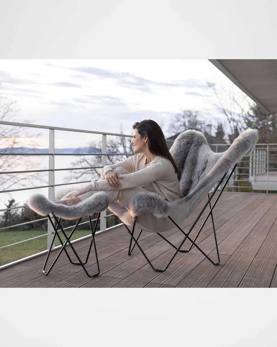 Weich Couture Alpaca Mariposa Alpaca Fur Steel Butterfly Chair | Thumbnail 7 Weich Couture Alpaca Mariposa Alpaca Fur Steel Butterfly Chair | Thumbnail 7