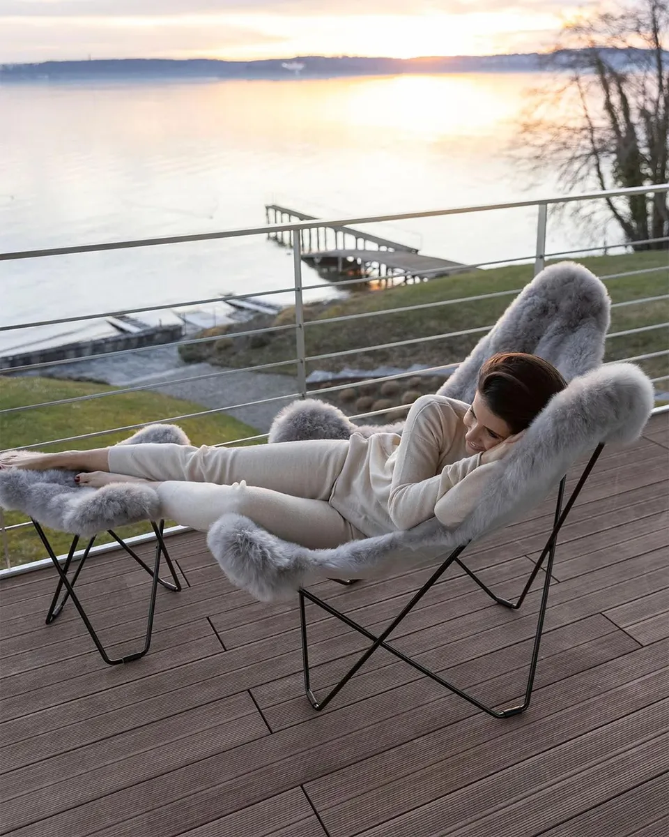 Weich Couture Alpaca Mariposa Alpaca Fur Steel Butterfly Chair | Thumbnail 9 Weich Couture Alpaca Mariposa Alpaca Fur Steel Butterfly Chair | Thumbnail 9