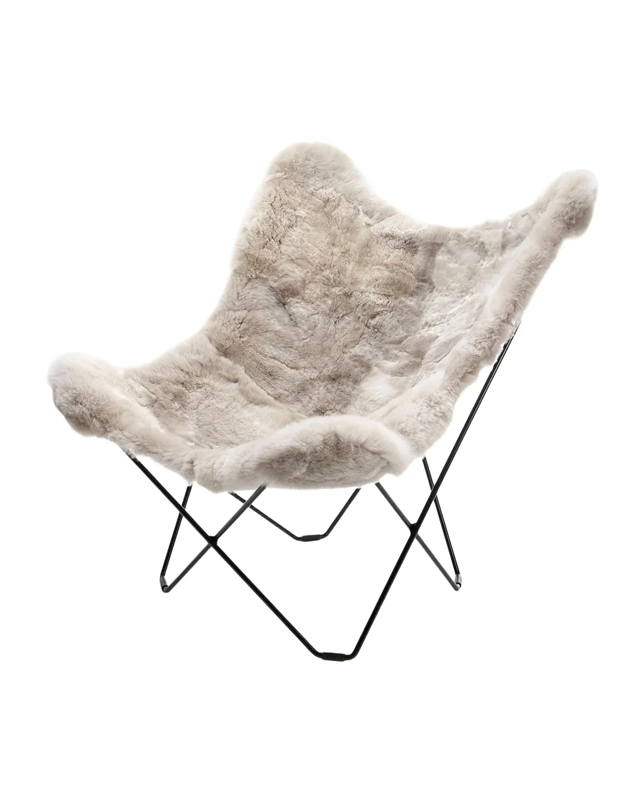 Weich Couture Alpaca Mariposa Alpaca Fur Steel Butterfly Chair