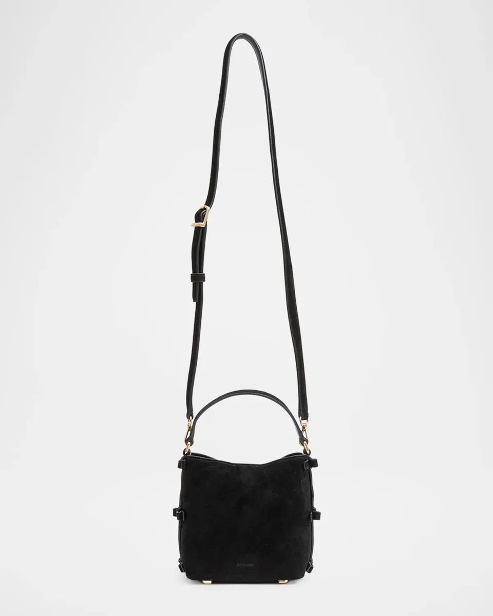 Simkhai Beau Mini Bow-Embellished Suede Bucket Bag | Thumbnail 4