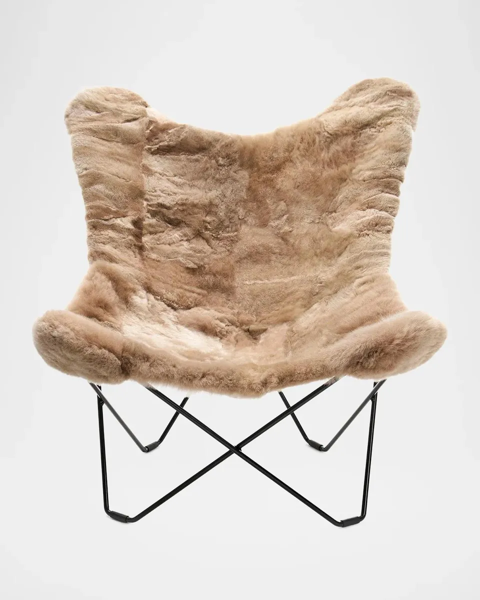Weich Couture Alpaca Mariposa Alpaca Fur Steel Butterfly Chair | Thumbnail 2 Weich Couture Alpaca Mariposa Alpaca Fur Steel Butterfly Chair | Thumbnail 2