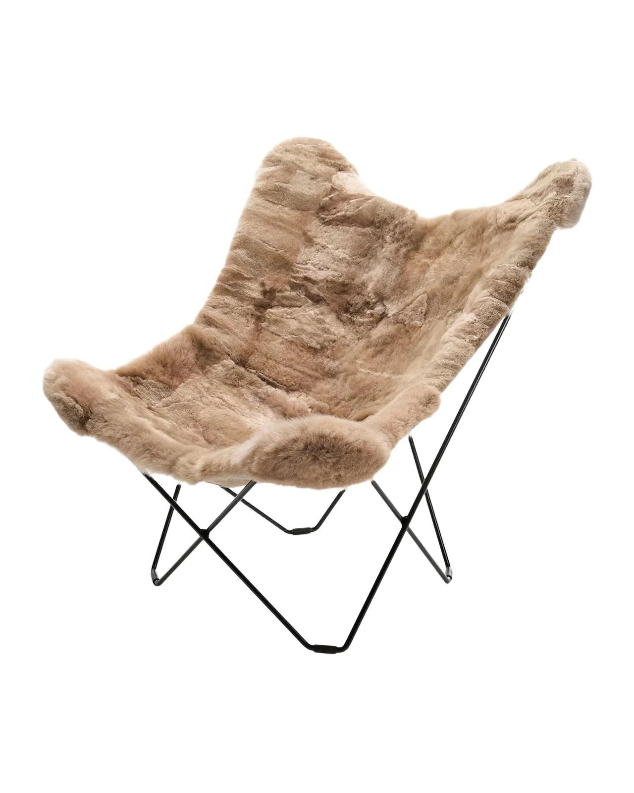 Weich Couture Alpaca Mariposa Alpaca Fur Steel Butterfly Chair