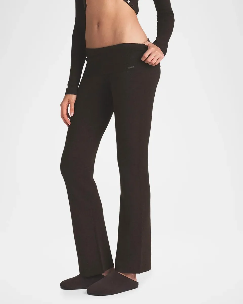 Skims Cotton Jersey Foldover Flare-Leg Pants | Thumbnail 4 Skims Cotton Jersey Foldover Flare-Leg Pants | Thumbnail 4