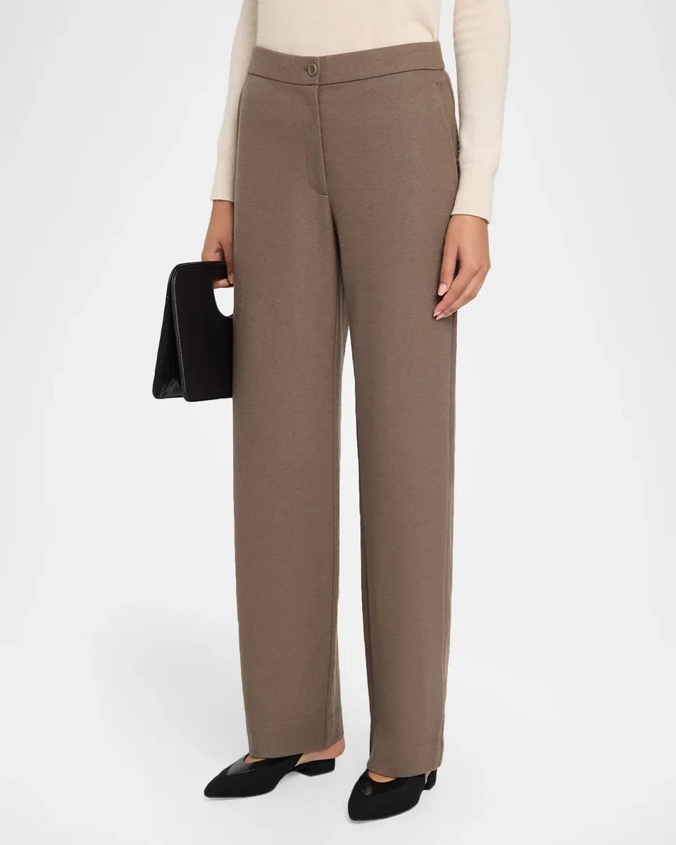 Eileen Fisher Straight-Leg Wool Jersey Trousers | Thumbnail 4 Eileen Fisher Straight-Leg Wool Jersey Trousers | Thumbnail 4