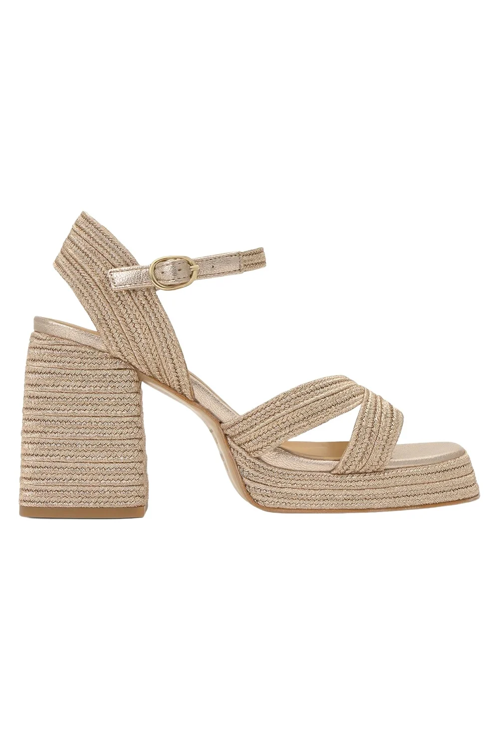 Castañer Valle Wedge - Champagne