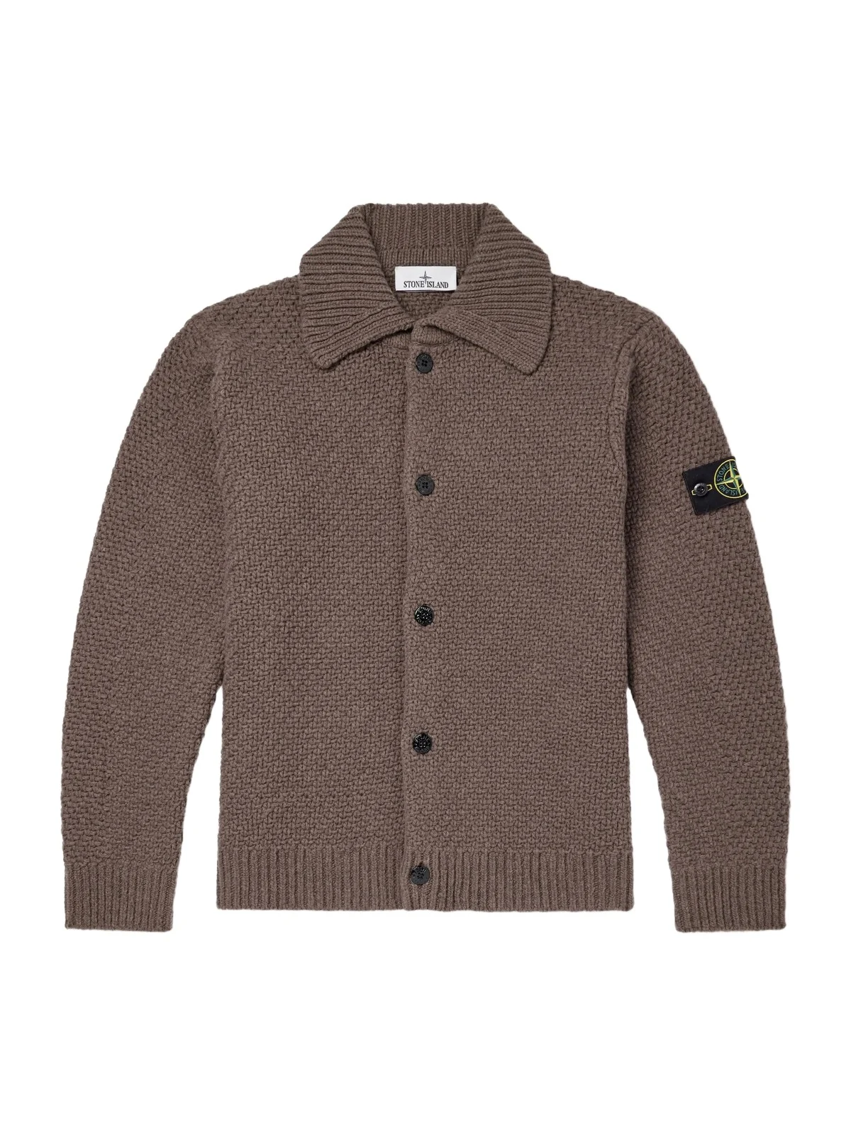 Stone Island Basket-Stitch Wool-Blend Cardigan - Men