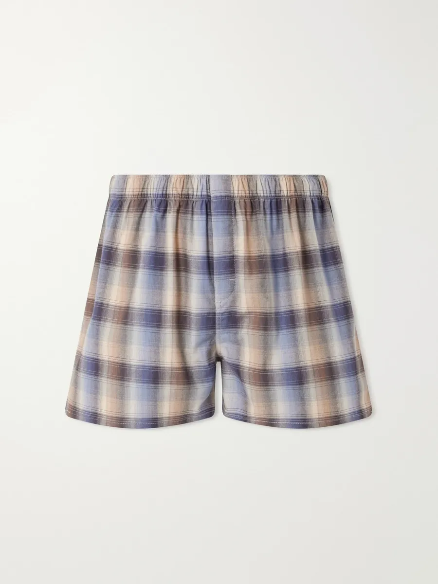 Tekla Auralee Checked Organic Cotton-Flannel Boxers - Men | Thumbnail 2