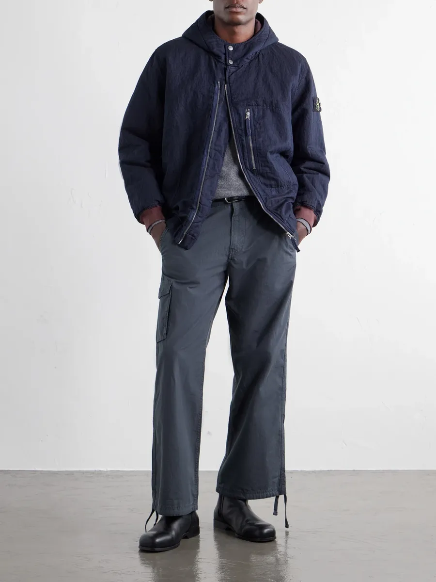 Stone Island Garment-Dyed Hooded Padded Diagonal Cotton Wool-TC Twill Jacket - Men | Thumbnail 2 Stone Island Garment-Dyed Hooded Padded Diagonal Cotton Wool-TC Twill Jacket - Men | Thumbnail 2