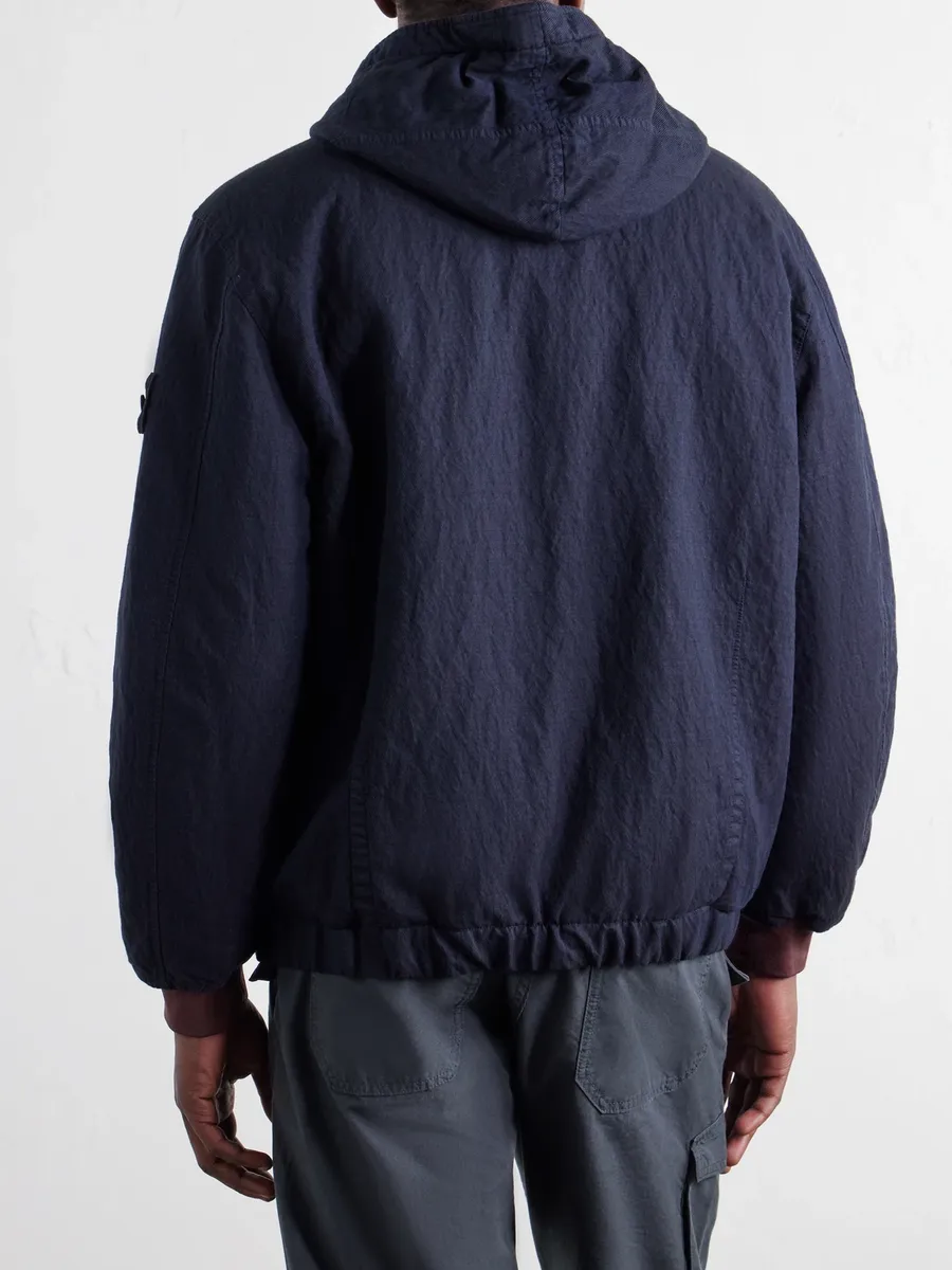 Stone Island Garment-Dyed Hooded Padded Diagonal Cotton Wool-TC Twill Jacket - Men | Thumbnail 4 Stone Island Garment-Dyed Hooded Padded Diagonal Cotton Wool-TC Twill Jacket - Men | Thumbnail 4