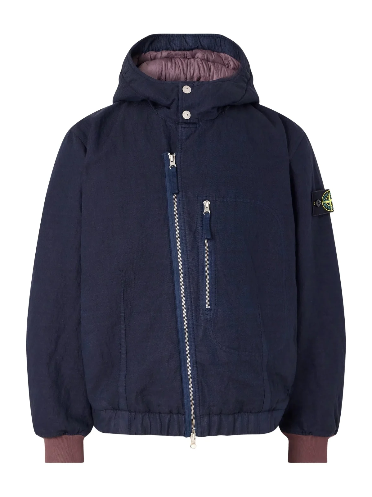 Stone Island Garment-Dyed Hooded Padded Diagonal Cotton Wool-TC Twill Jacket - Men