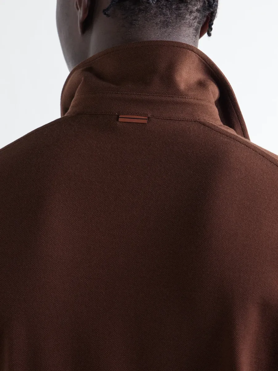 Zegna Leather-Trimmed Cotton-Piqué Polo Shirt - Men | Thumbnail 6 Zegna Leather-Trimmed Cotton-Piqué Polo Shirt - Men | Thumbnail 6