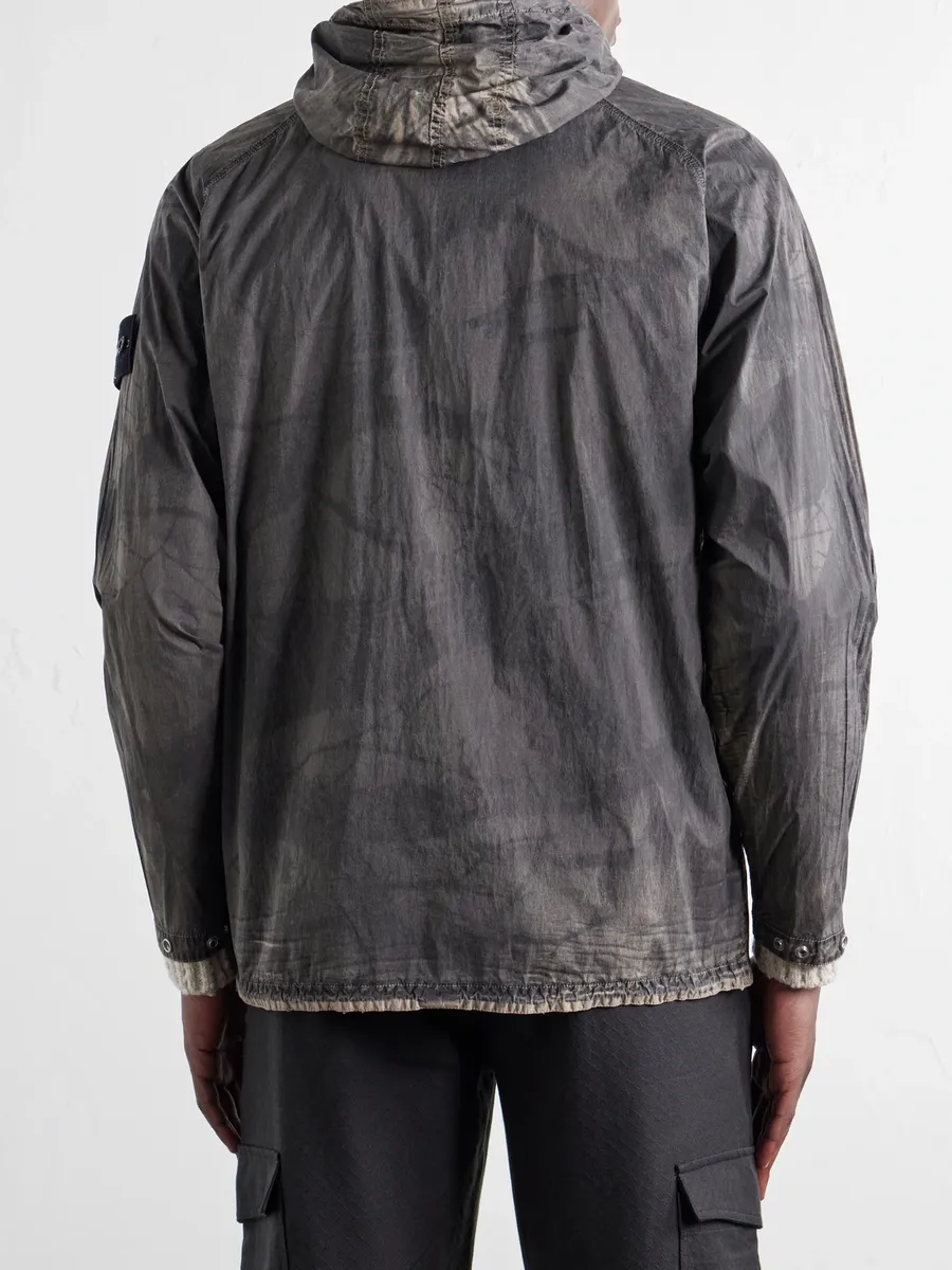 Stone Island Garment-Dyed Printed Hooded Recycled Crinkle Reps-TC Overshirt - Men | Thumbnail 4 Stone Island Garment-Dyed Printed Hooded Recycled Crinkle Reps-TC Overshirt - Men | Thumbnail 4