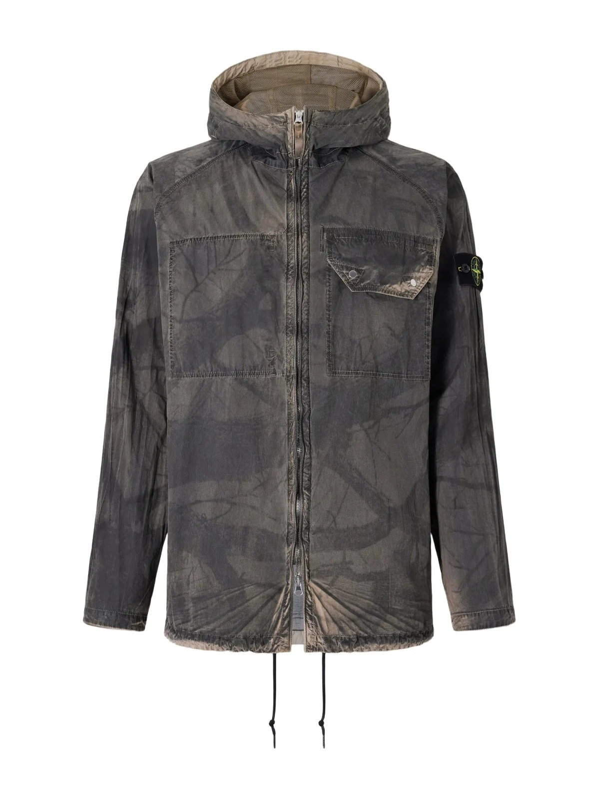 Stone Island Garment-Dyed Printed Hooded Recycled Crinkle Reps-TC Overshirt - Men
