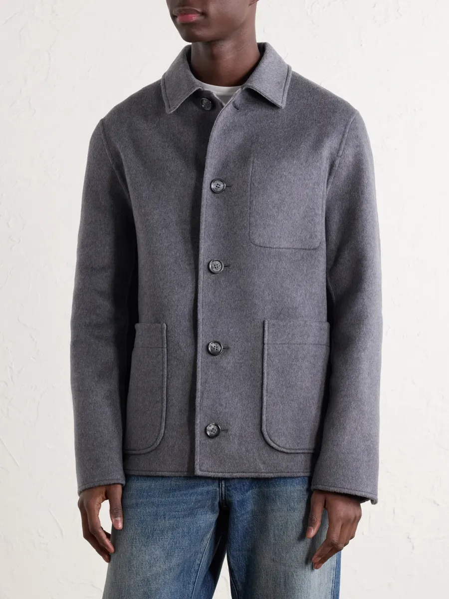 AMI PARIS Brushed Wool and Cashmere-Blend Felt Blouson Jacket - Men | Thumbnail 3 AMI PARIS Brushed Wool and Cashmere-Blend Felt Blouson Jacket - Men | Thumbnail 3