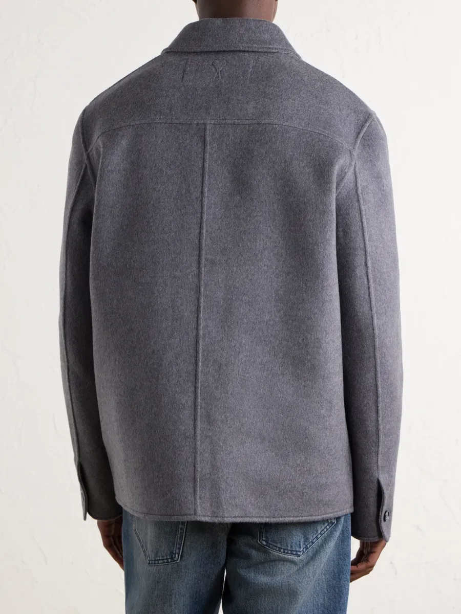 AMI PARIS Brushed Wool and Cashmere-Blend Felt Blouson Jacket - Men | Thumbnail 4 AMI PARIS Brushed Wool and Cashmere-Blend Felt Blouson Jacket - Men | Thumbnail 4