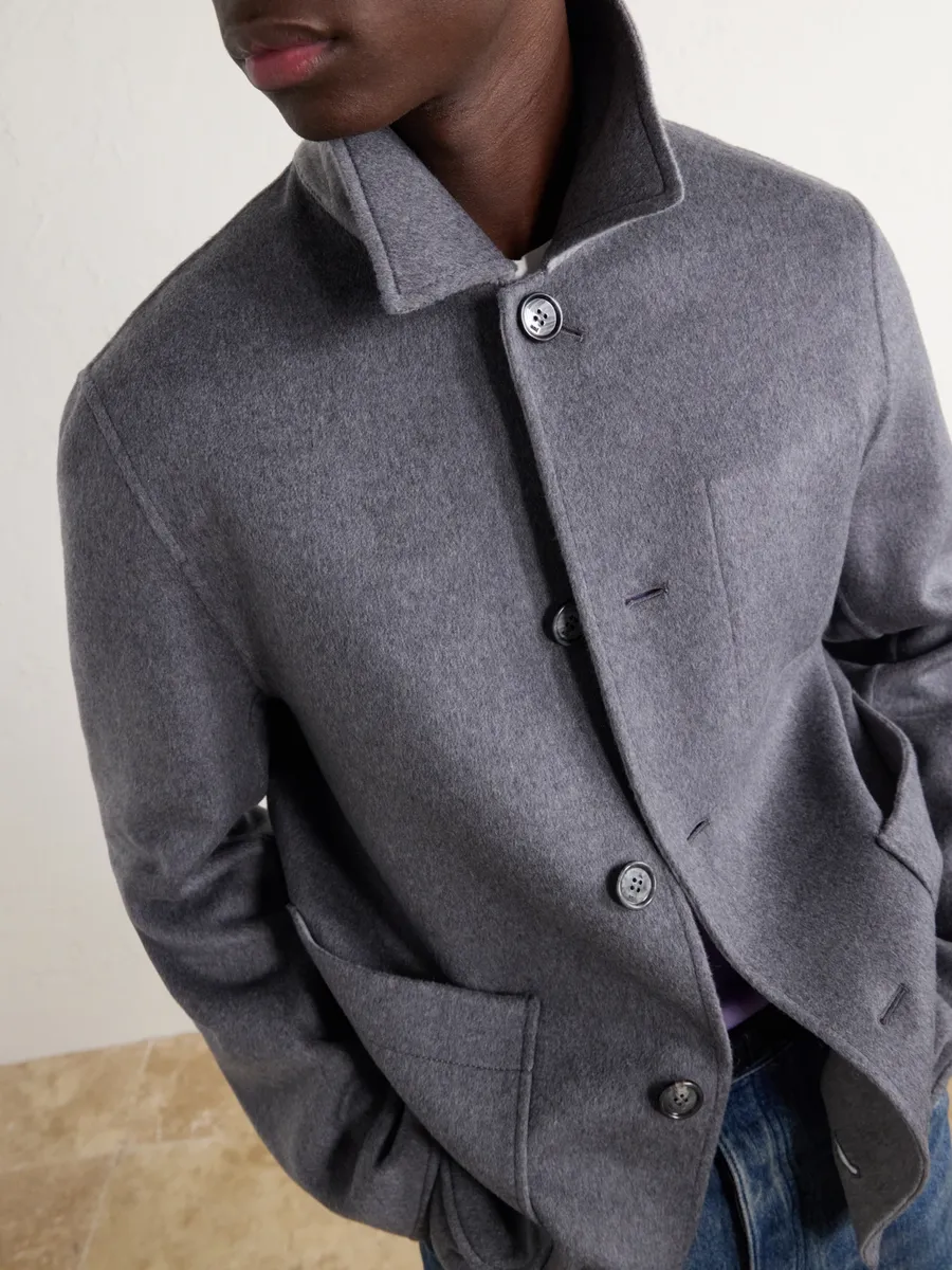 AMI PARIS Brushed Wool and Cashmere-Blend Felt Blouson Jacket - Men | Thumbnail 5 AMI PARIS Brushed Wool and Cashmere-Blend Felt Blouson Jacket - Men | Thumbnail 5