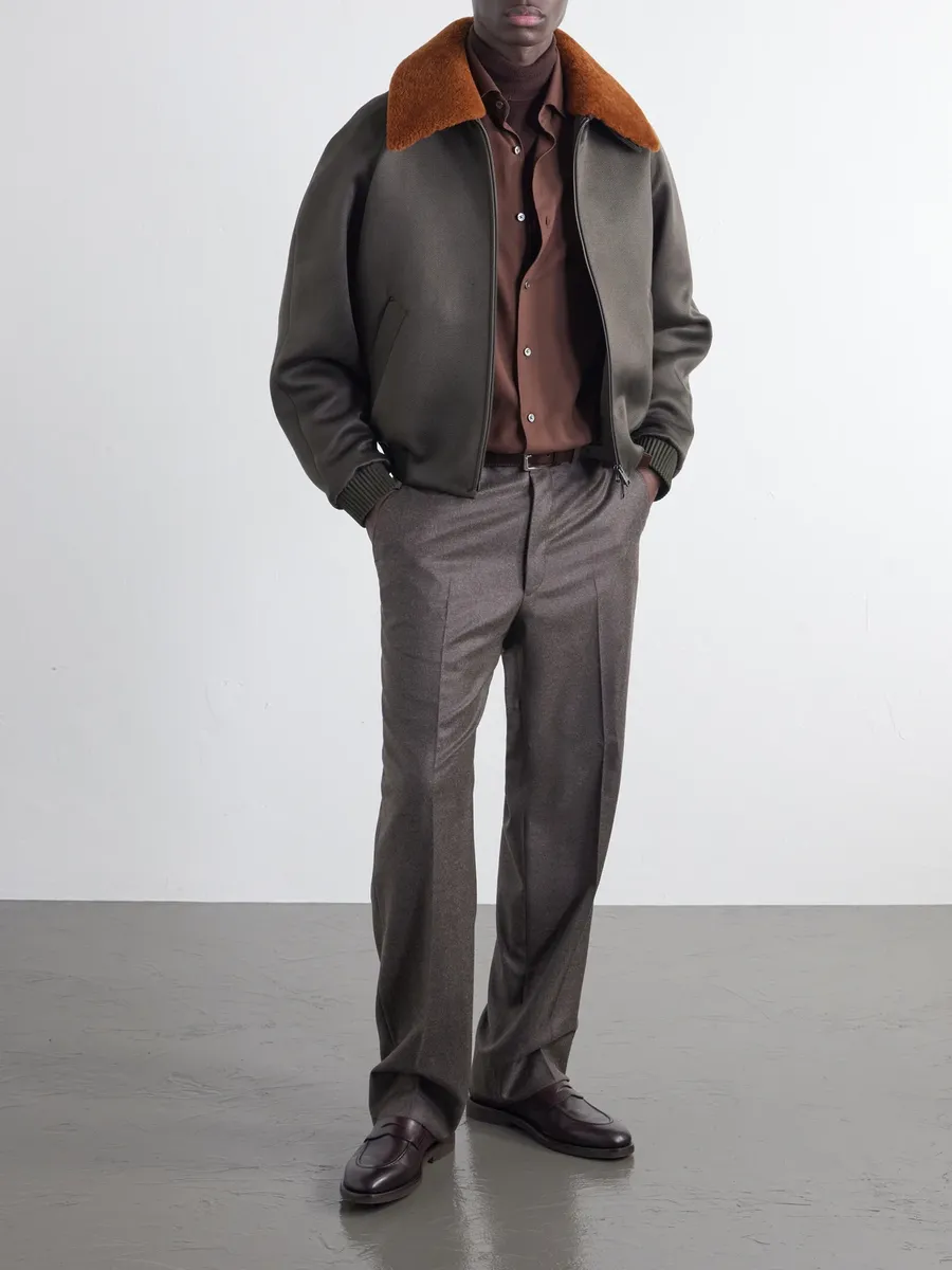 Zegna Cotton and Cashmere-Blend Twill Shirt - Men | Thumbnail 2 Zegna Cotton and Cashmere-Blend Twill Shirt - Men | Thumbnail 2