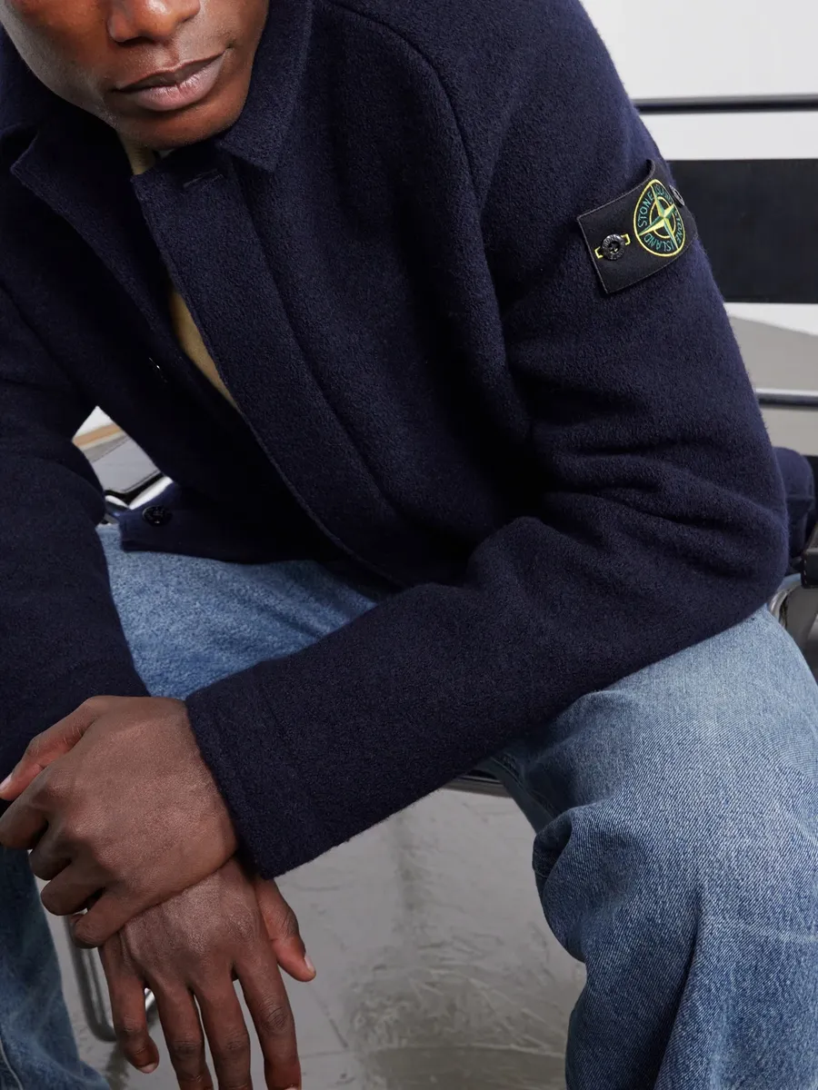 Stone Island Felted RWS Wool Overshirt - Men | Thumbnail 5 Stone Island Felted RWS Wool Overshirt - Men | Thumbnail 5