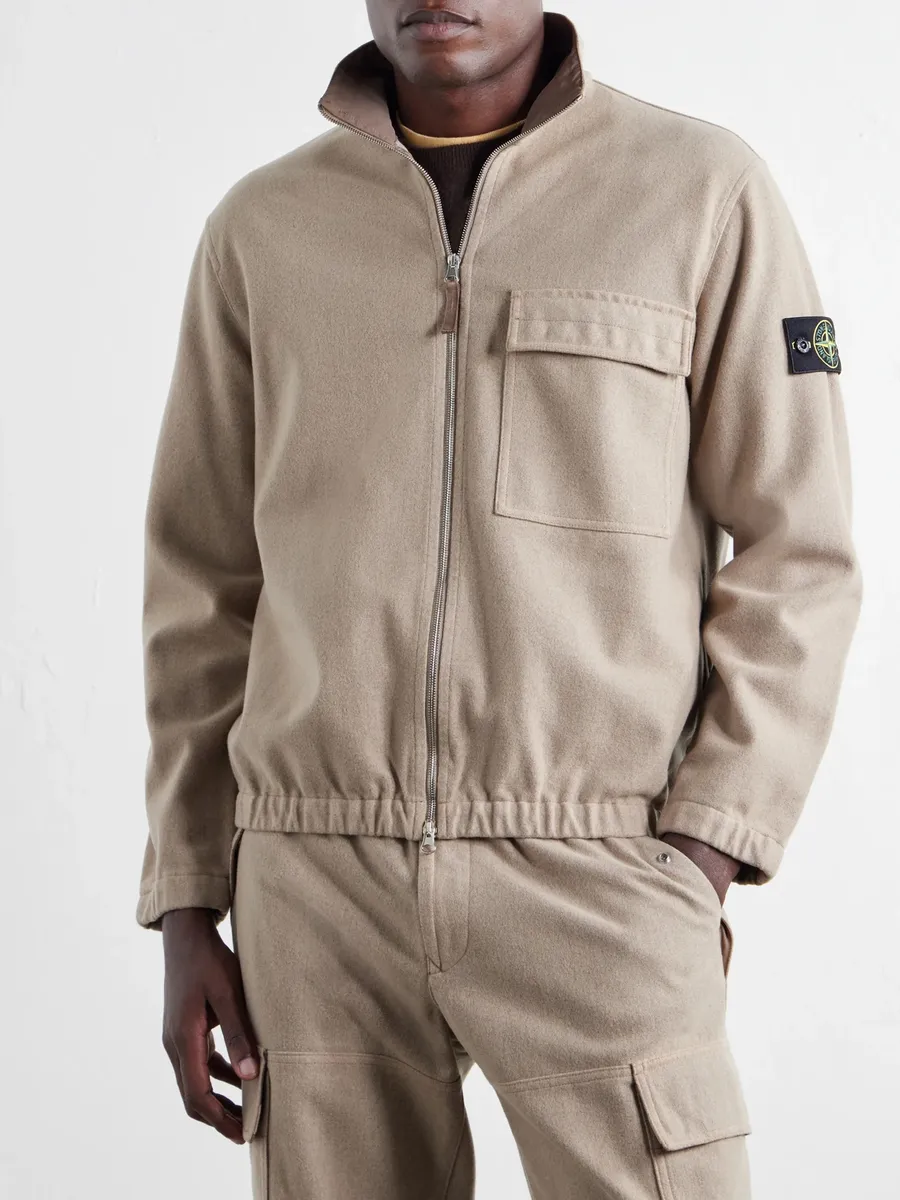 Stone Island Garment-Dyed Wool Nylon Flannel-TC Overshirt - Men | Thumbnail 3
