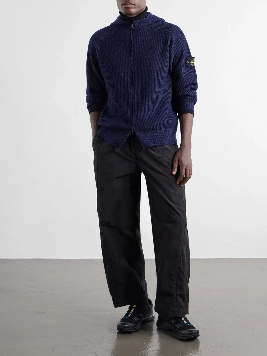 Stone Island Ribbed Cashmere and Wool-Blend Zip-Up Hoodie - Men | Thumbnail 2