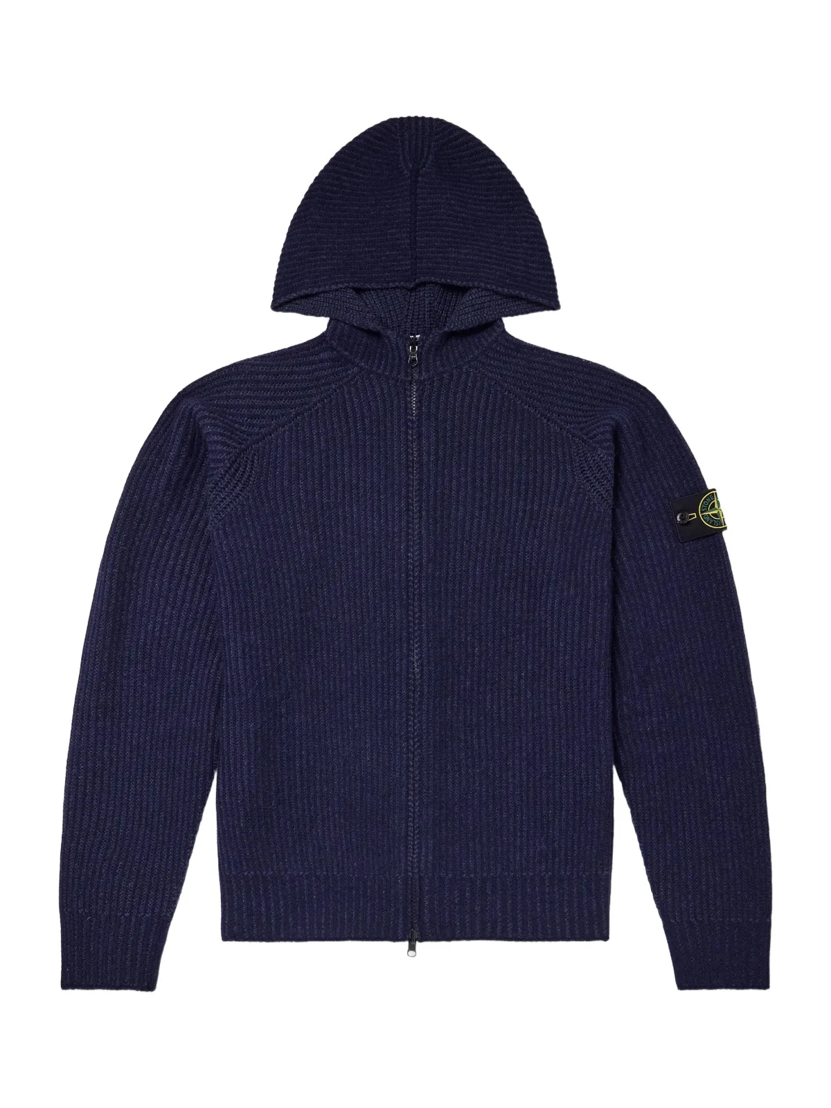 Stone Island Ribbed Cashmere and Wool-Blend Zip-Up Hoodie - Men