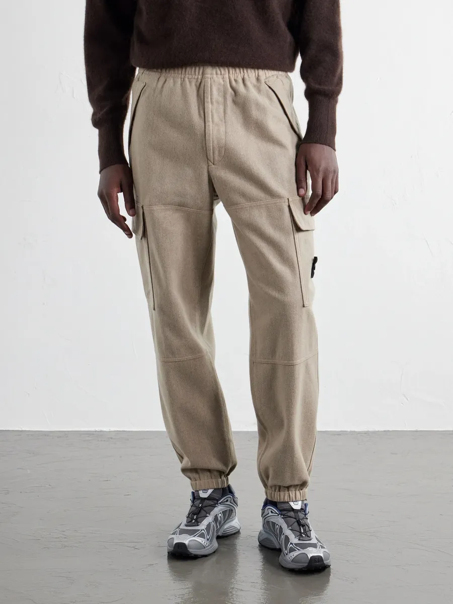 Stone Island Garment-Dyed Wool-Blend Nylon Flannel-TC Cargo Sweatpants - Men | Thumbnail 3 Stone Island Garment-Dyed Wool-Blend Nylon Flannel-TC Cargo Sweatpants - Men | Thumbnail 3