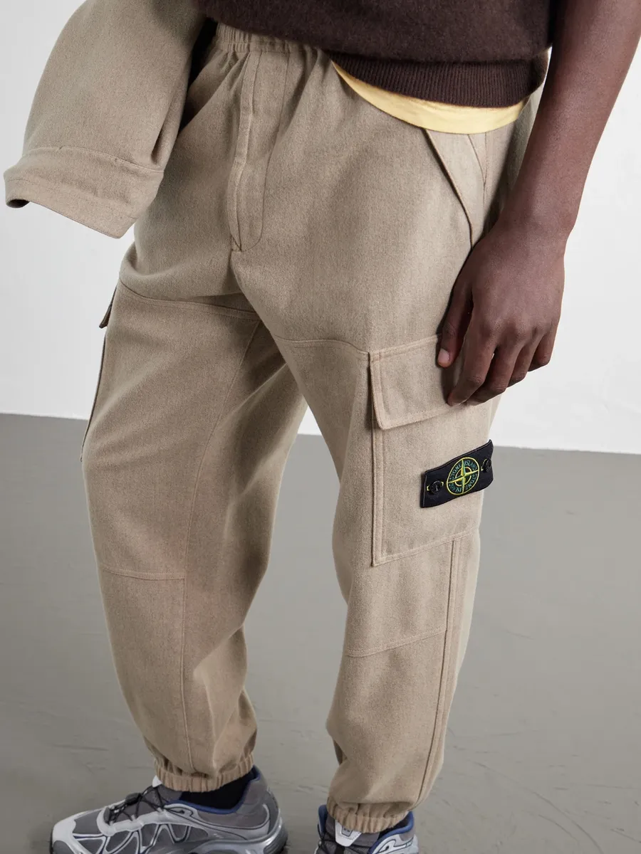 Stone Island Garment-Dyed Wool-Blend Nylon Flannel-TC Cargo Sweatpants - Men | Thumbnail 5 Stone Island Garment-Dyed Wool-Blend Nylon Flannel-TC Cargo Sweatpants - Men | Thumbnail 5
