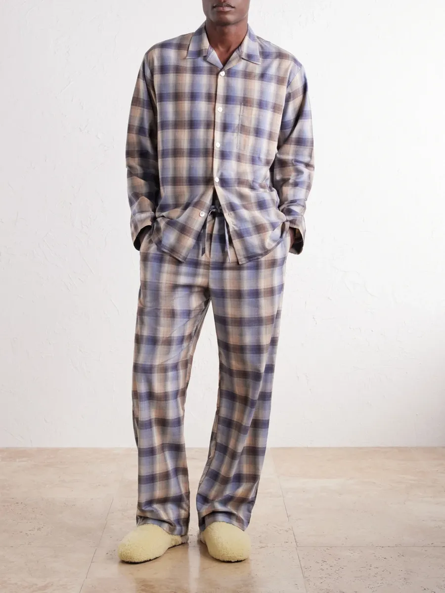 Tekla Auralee Checked Organic Cotton-Flannel Pyjama Shirt - Men | Thumbnail 2