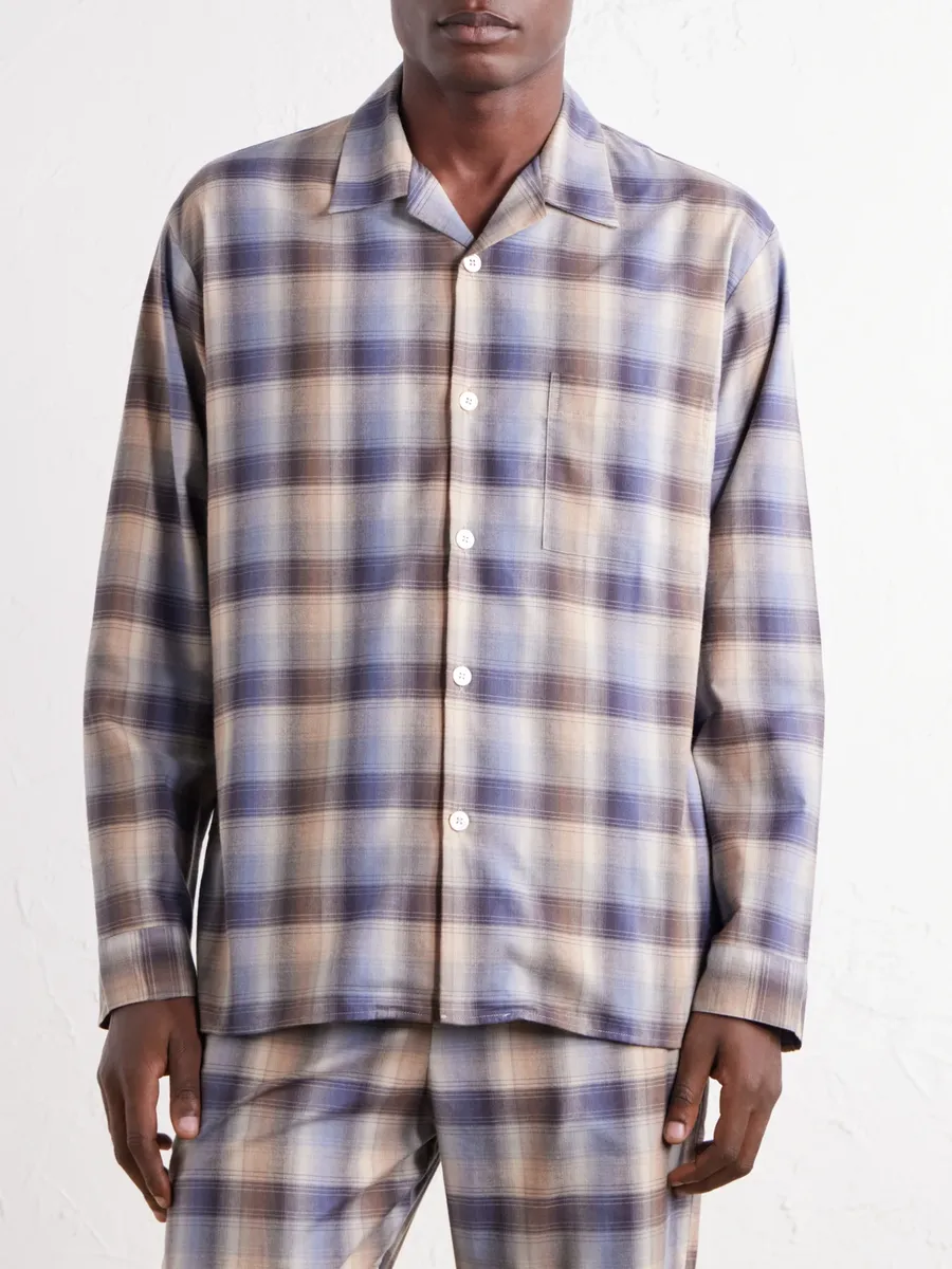 Tekla Auralee Checked Organic Cotton-Flannel Pyjama Shirt - Men | Thumbnail 3